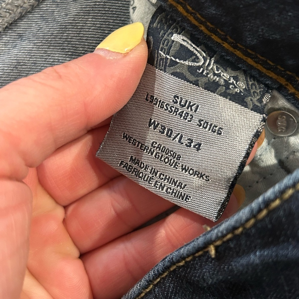 Silver Jeans Dark Blue Straight Leg Denim - Picture 2 of 4